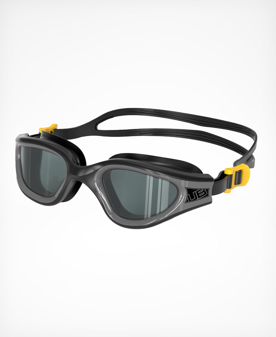 HUUB Aphotic II Swim Goggle - photochromatic auto-darkening swim lens, ratchet strap, spare nose pieces