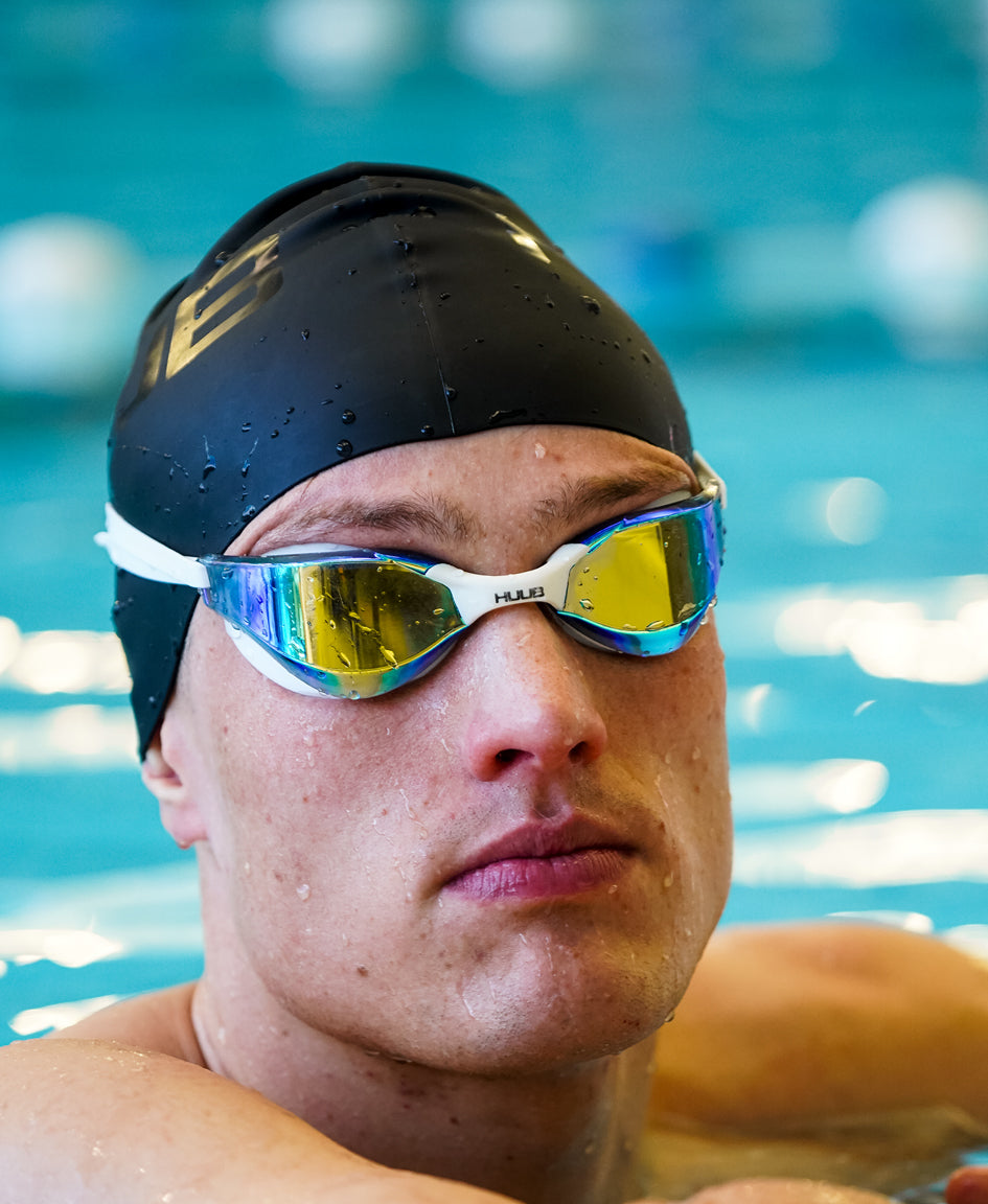 HUUB Lurz Swim Goggle – ultra-slim, light, mirrored lens, peripheral vision, Thomas Lurz signature