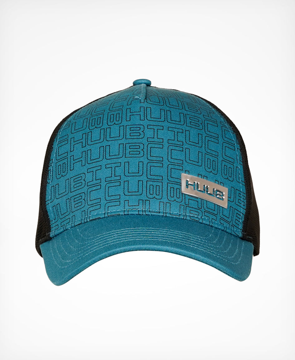 HUUB Running Baseball Cap – Black White or Black Steel Blue, mesh racing trucker, lightweight.